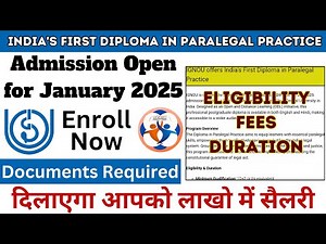 IGNOU Launches India's First Diploma in Paralegal Practice | January 2025 Admissions Open! 🎓