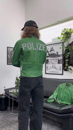 TWO FOLD on Instagram: "Vintage German Polizei Moto Jacket 🏍️ These leather jackets were issued to the German police patrols since the 60s up to the 90s. The fit is perfectly cropped at the waist with elongated arms, and they were produced with high quality german leather to withstand the daily wear & tear. One Polizei jacket will be available to purchase this weekend at our event. Bay area pop-up exclusive."