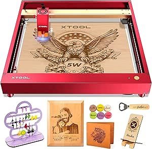 xTool D1 Pro Laser Engraver, 5W Output Power Laser Engraver and Cutter Machine for Beginners, Higher Accuracy Laser Cutter for Wood, Leather, Acrylic, Glass etc