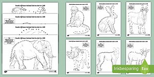 Grade 3 Maths Term 1 South African Animal Dot to dot to 100 (CAPS Aligned)