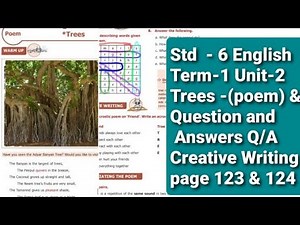 6th std (Poem) Trees & Question and answer, VOCABULARY, CREATIVE WRITING & An acrostic poem 'Tree'
