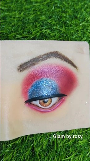 sky blue 💙 and Pink 🩷 eye makeup tutorial #viralvideo #shortsfeed #makeuptutorial #shorts