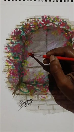 WATERCOLOR PAINTING 🎨🖌️ #art #artist #watercolor #nature #drawing #art #shortsfeed #shortsviral