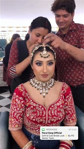 Soft & Cute Bridal Look By Parul Garg Team 😍❤️#shorts