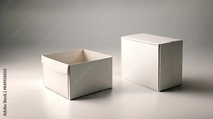 Two White Cardboard Boxes on a White Surface Generative AI