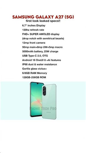 Samsung Galaxy A27 5G specs review