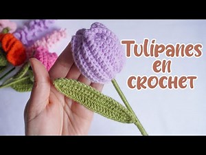 🙌Learn to KNIT a beautiful TULIP 🌷 in crochet | Flower for Valentine's Day bouquet