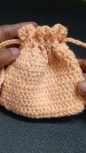 Easy Crochet Drawstring Pouch | Cute Mini Bag Making 🧶✨