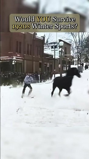 The Extreme Winter Sports of 1920! 🐎❄️