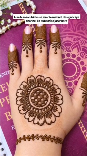 Beautiful mehndi#mehndi #gol tikki mhndi design with bottle cap#trending #viral #art#mhndi#navratri