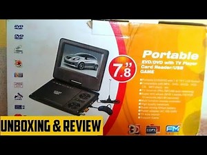 Unboxing portable evd/dvd player & AV IN/OUT, Audio Video, With TV Player, 7.8 inch 3D DVD player