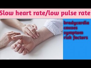 Slow heart rate /low pulse rate cause symptoms risk factors (bradycardia)