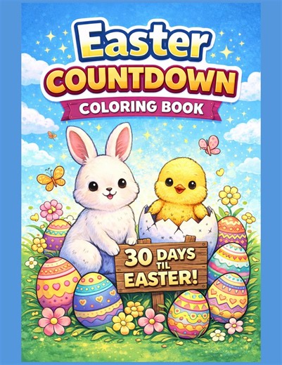 30 Day Countdown to Easter Digital Colouring Pages - Etsy
