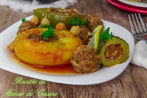 Dolma algerienne, legumes farcis à la viande hachée au four