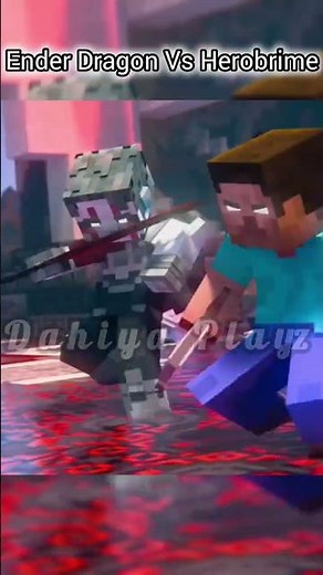Ender Dragon vs Herobrine 🔥 EPIC Final Battle in Minecraft! #minecraft #gaming #herobrine #ytshorts