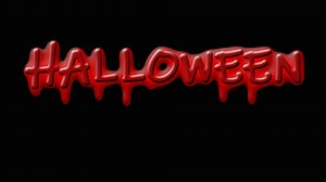 Download the inscription Halloween drips with red drops on a transparent background for free
