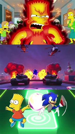 Bart Simpson vs Sonic Tiles 🔥 WHO WINS? #tileshop #shorts #gaming #sonic
