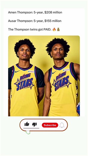 The Thompson Twins Just Made NBA History With $363 MILLION 🤯💰 #nba #amenthompson #shorts