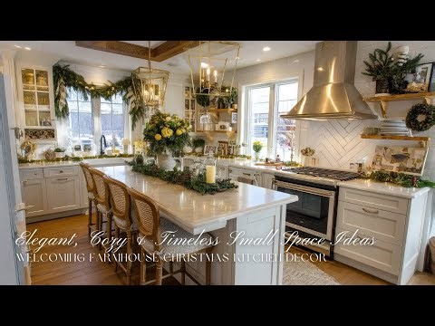 Welcoming Farmhouse Christmas Kitchen Decor 🎄| Elegant, Cozy & Timeless Small Space Ideas