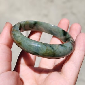 Jadeite Jade Bangle Green Natural Semi Translucent 284ct Myanmar Burma Bracelet