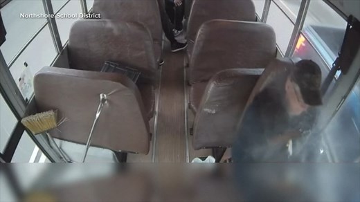 Washington state school bus driver keeps calm after being hit with flying metal: VIDEO