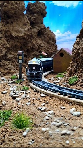🚂 Realistic Diorama Train Passing Through Mountain Curve | Model Railway Setup