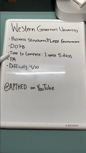 WGU | Business Structures & Legal Environment | D078