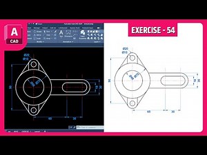 How to Draw This 2D Part in AutoCAD | Practice Exercise 54 (Step-by-Step for Beginners)