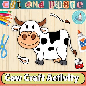 Cow Craft Activity–Build a Cow-Craft Farm Animal,Bulletin Board Craft Cut & Past
