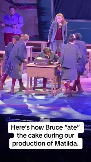 This is how we did the disappearing cake bit in Matilda. #matildathemusical #zilkertheatreproductions #brucecake #atxfx