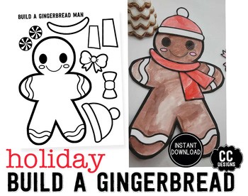 Build a Gingerbread Holiday Craft   December Activity  Gingerbread Man Template