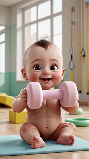 a cute body builder baby😍😍🫶 #gym #cutebaby #bodybuilder