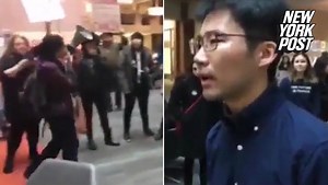 Studious man silences protesters with a cry: ‘This is library’