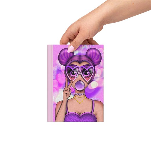 Matte Hardcover Notebook Purple Girl - Etsy