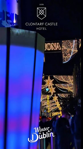 Dublin Illuminated …. Experience the magic of Dublin Winter Lights, 25 iconic locations throughout the city & where better to start than Clontarf Castle, a festive winter wonderland 🏰🕯️🎄❄️ #WinterInDublin #ClontarfCastle #DiscoverThe Wonder #DublinWinterLights #ShareTheStory | Clontarf Castle Hotel
