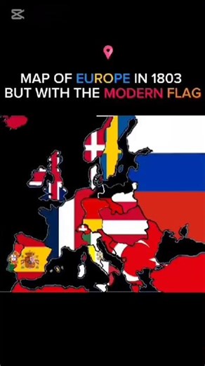 map of Europe in 1803 but with modern flag #countryflag #maps#flags #map #europe ##short #shorts