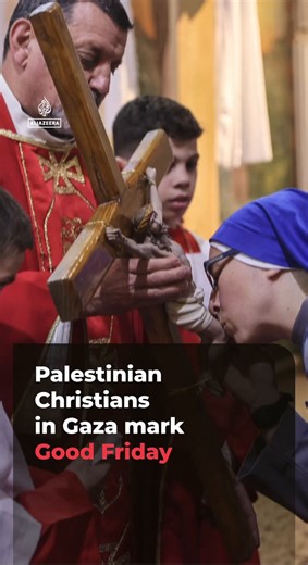 Palestinian Christians in Gaza marked Good Friday at the Holy Family Church during a repeatedly violated 'ceasefire'. Once numbering around 1,300 people, the community’s population is believed to have fallen sharply since Israel’s genocide began.