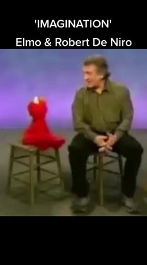 Robert De Niro & Elmo demonstrate the meaning of the word IMAGINATION. Sorry about video quality🤷 #sesamestreet #Elmo #robertdeniro #imagine #demonstration #imagination #actor #education