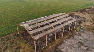 Aerial Flying Around Abandoned Farm Partially Stock Footage Video (100% Royalty-free) 1049421430 | Shutterstock
