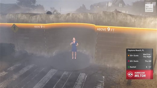 Hurricane Milton is expected to bring a destructive storm surge to Florida's west coast. Stephanie Abrams uses our SurgeFX simulation technology to show you what that could look like ⬇️ | The Weather Channel