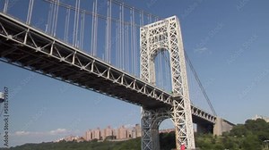 Sailing under the George Washington Bridge, New York City, New York, USA
