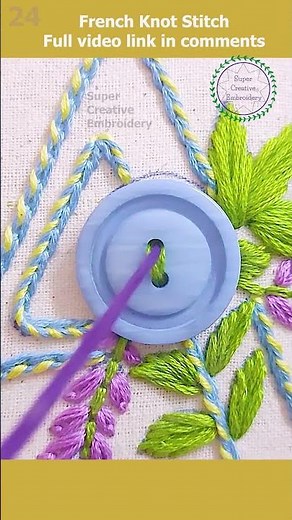DIY Beautiful & Elegant Button Sewing Embroidery Art 💖 Beginners' #shorts #trick #handmebroidery