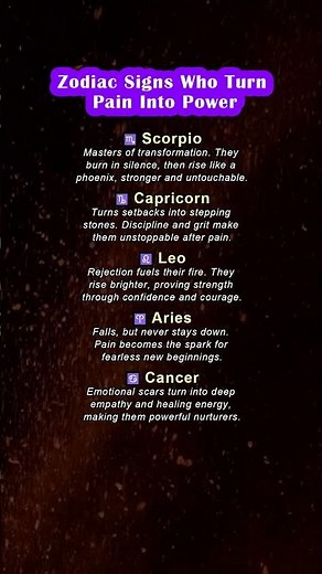 Turn Pain Into Power: The Phoenix Signs💪 #ZodiacSigns #pain #power #astrology #wisdom #zodiac