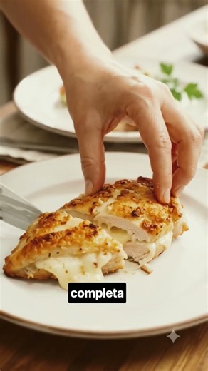 🧀 PECHUGAS DE POLLO RELLENAS DE JAMÓN Y QUESO | ¡ALMUERZO FÁCIL EN SARTÉN! #shorts
