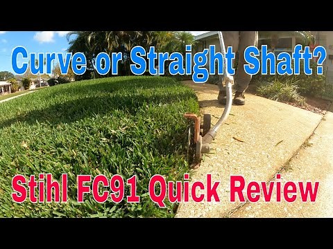 Stihl FC91 Edger (Long Term) Quick Review. Straight shaft or Curve Shaft Edger? Gator Blades!!