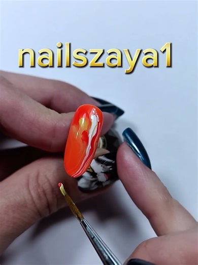 beautiful bright autumn neon texture nail design tutorial 💅✨