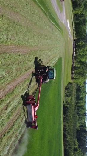 Birds eye view of a John Deere Green