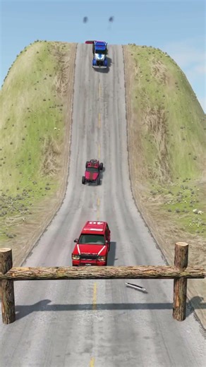 Cars vs Log Trap 46 BeamNG Drive #shorts