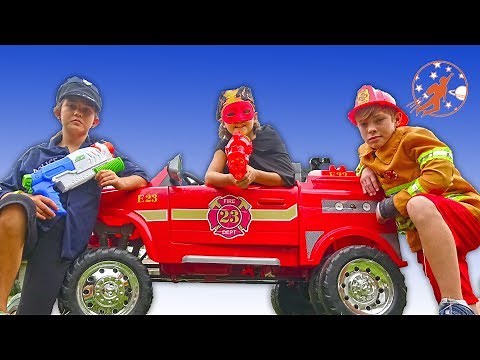 Little Heroes Fire Engines and the Kid Police Heroes - New Sky Kids Super Episode