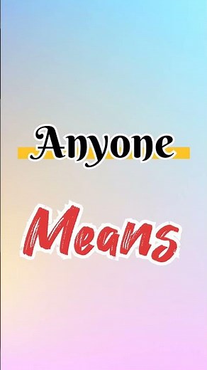 Anyone means#Hindi Meaning #English meaning# English words #Dictionary/#shortvideo /#trendingshorts